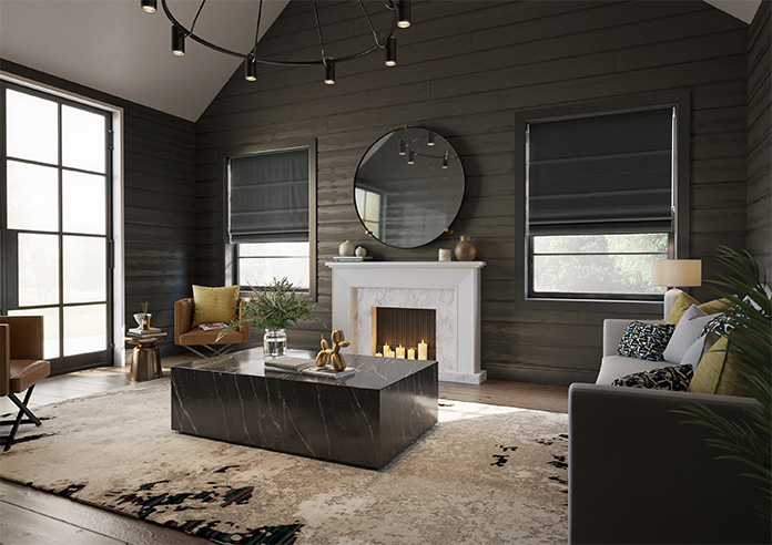 Ultra Luxe Velvet, Black - Motorised Roman Blind - Image 6